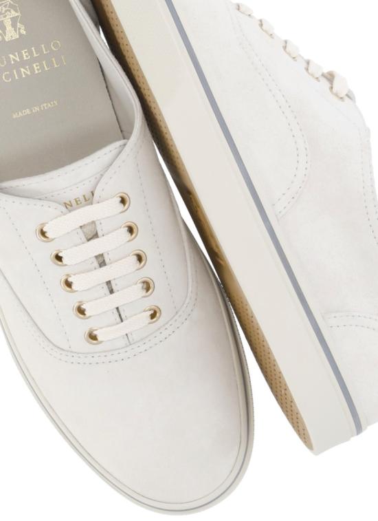 26SS 브루넬로 쿠치넬리 리버스 카프스킨 스니커즈 MZUPIGZ334CXS08 Neutrals - BRUNELLO CUCINELLI