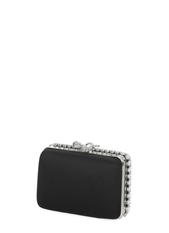 26SS 셀프 포트레이트 클러치/파우치 SS26305ABBLACK SATIN CRYSTALBLACK Silver - SELF PORTRAIT