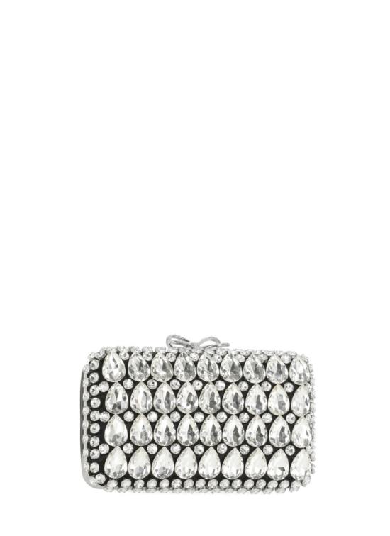 26SS 셀프 포트레이트 클러치/파우치 SS26305ABBLACK SATIN CRYSTALBLACK Silver - SELF PORTRAIT