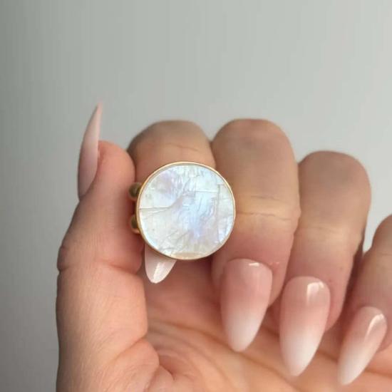  Wilymi Jewelry Co. 반지 윌리미 주얼리 컴퍼니 레인보우 문스톤 칵테일 링 - OTHER BRANDS