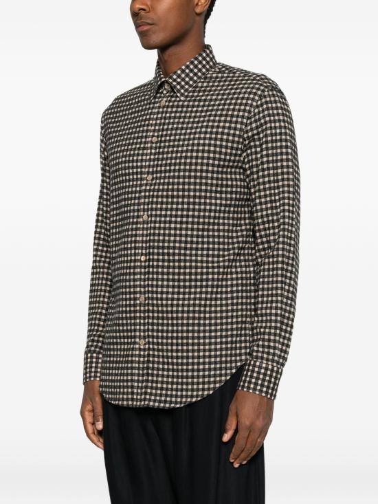 26FW 엠포리오 아르마니 긴팔 셔츠 EM007200TE23277 F1007BEIGEBLA - EMPORIO ARMANI