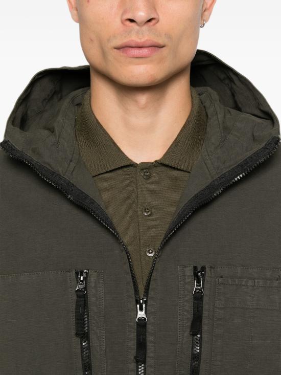 26FW 스톤 아일랜드 오가닉 코튼 립스톱 후드 오버셔츠 L2S151200011S0211 V0078COALGREY - STONE ISLAND