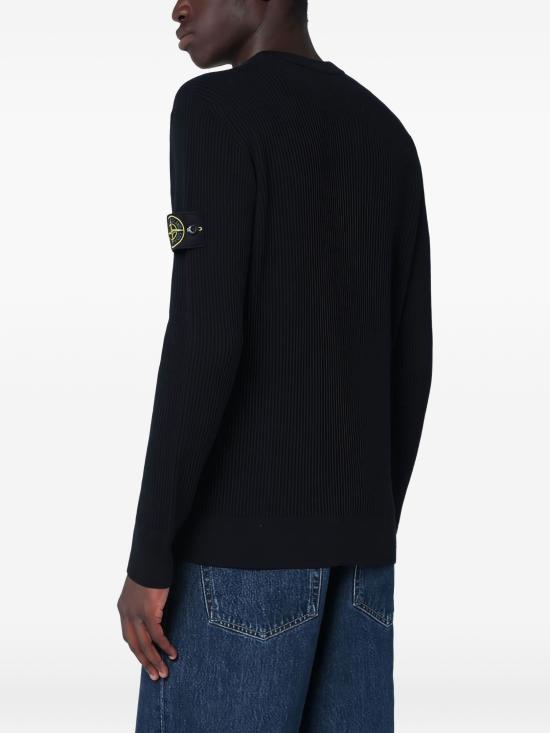 26FW 스톤 아일랜드 리브드 니트 로고 패치 스웨터 L2S155100053S00C2 V0020NAVYBLUE - STONE ISLAND