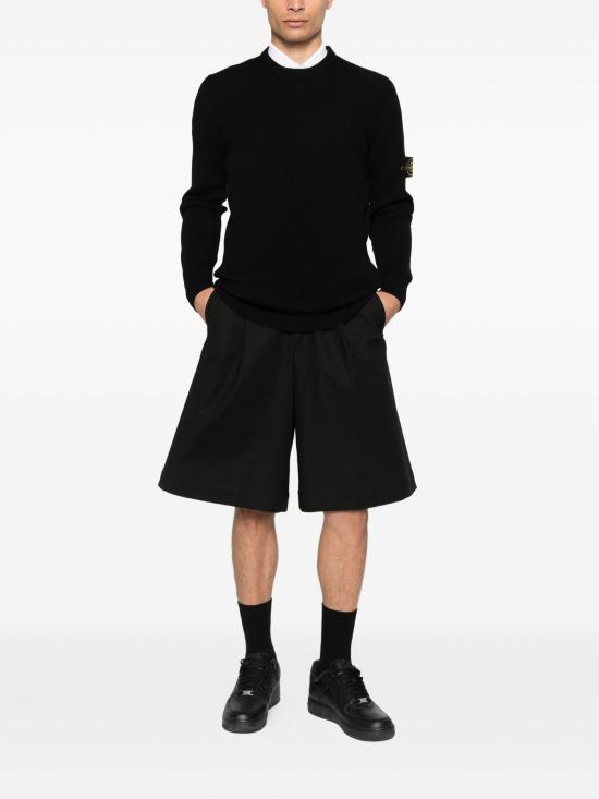 26FW 스톤 아일랜드 리브드 니트 로고 패치 스웨터 L2S155100053S00C2 V0029BLACK - STONE ISLAND