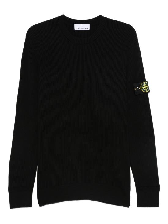 26FW 스톤 아일랜드 리브드 니트 로고 패치 스웨터 L2S155100053S00C2 V0029BLACK