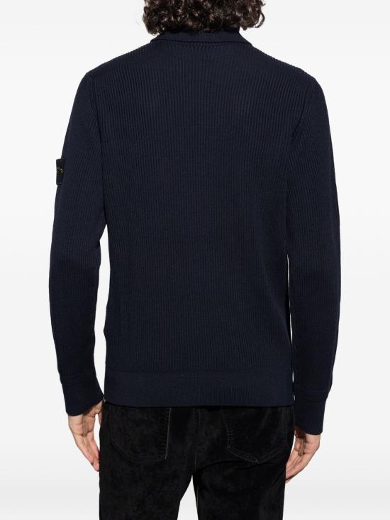 26FW 스톤 아일랜드 슬리브 로고 패치 하이 칼라 스웨터 L2S155100052S00C2 V0020NAVYBLUE - STONE ISLAND