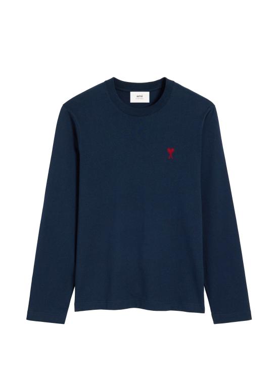 26FW 아미 스몰 하트 로고 롱슬리브 티셔츠 BFUTS235724 430BLEUNUIT