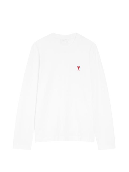 26FW 아미 스몰 하트 로고 롱슬리브 티셔츠 BFUTS235724 100BLANC