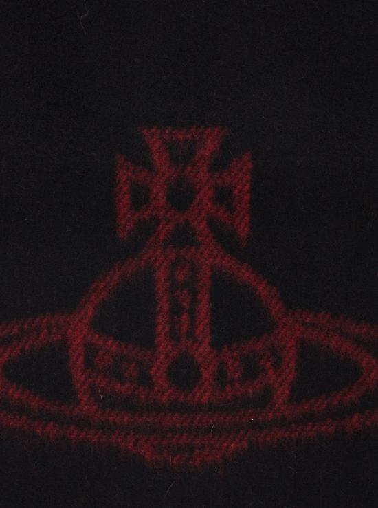 26FW 비비안웨스트우드 싱글 ORB 더블 페이스 머플러 81030006W01MKN401 Black - VIVIENNE WESTWOOD
