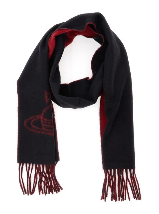26FW 비비안웨스트우드 싱글 ORB 더블 페이스 머플러 81030006W01MKN401 Black - VIVIENNE WESTWOOD