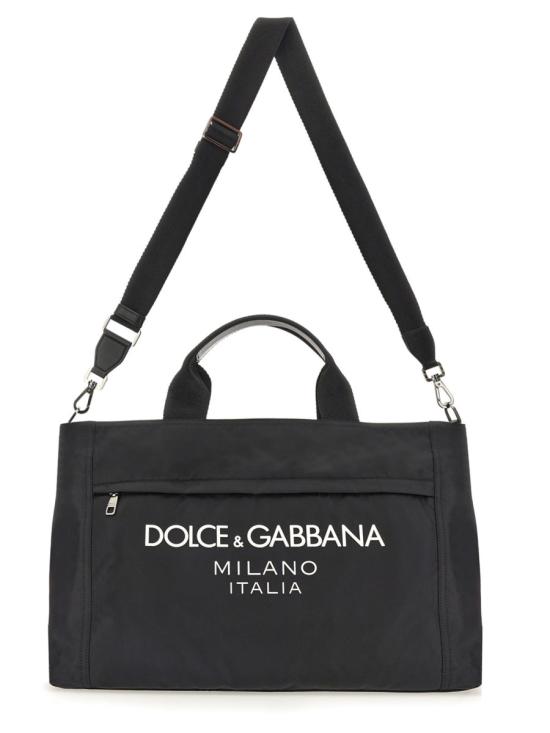  돌체앤가바나 Nylon holdall with rubberized logo 백 BM2125 AG1828B956 BLACK - DOLCE & GABBANA