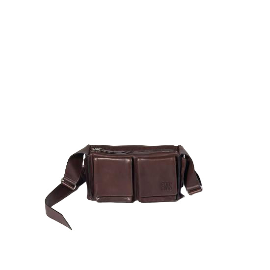  미우미우 완더 마테라쎄 로고 호보백 ULT 009744 BRUCIATO TU BROWN