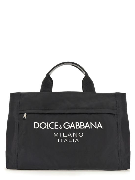  돌체앤가바나 Nylon holdall with rubberized logo 백 BM2125 AG1828B956 BLACK