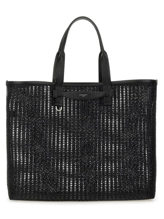  돌체앤가바나 Woven mesh and calfskin 쇼퍼백 BM2453 A9O948B956 BLACK - DOLCE & GABBANA