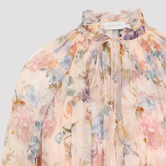 26FW 짐머만 블라우스 0991TF261 PEFL PEACH FLORAL - ZIMMERMANN
