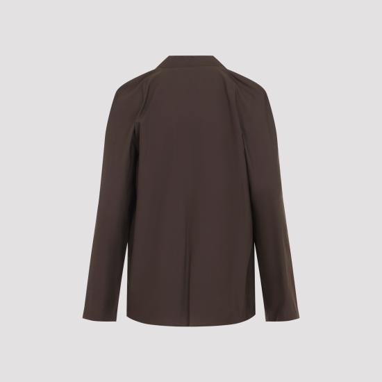 26FW 르메르 워시드 코튼 실크 애스콧 블라우스 SH1218 LF1500 BR477 TRUFFLE - LEMAIRE