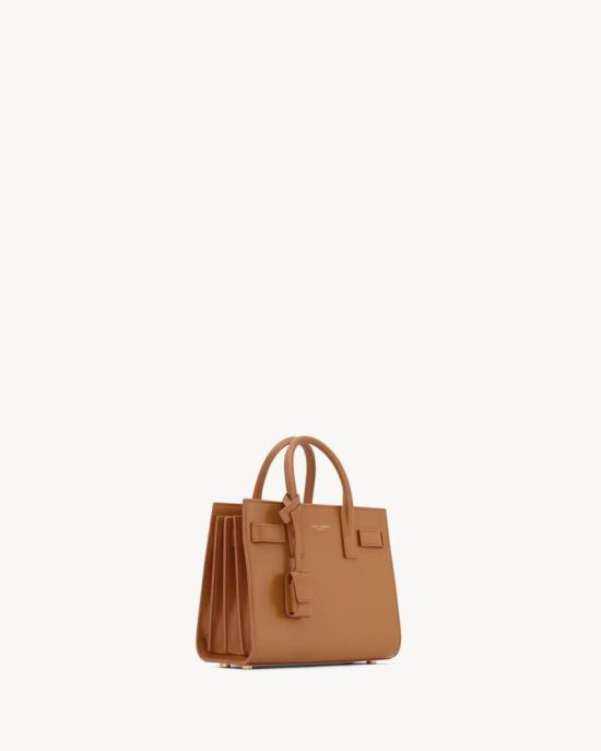  생로랑 삭 드 주르 나노 레더 토트 백 ULT 007843 CAMEL TU - SAINT LAURENT