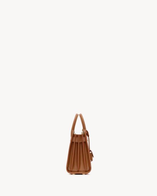  생로랑 삭 드 주르 나노 레더 토트 백 ULT 007843 CAMEL TU - SAINT LAURENT
