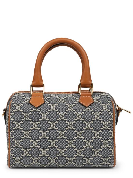 26SS 셀린느 트리옹프 자카드 앤 카프스킨 스몰 보스턴백 113772U29 07PM NAVY - CELINE