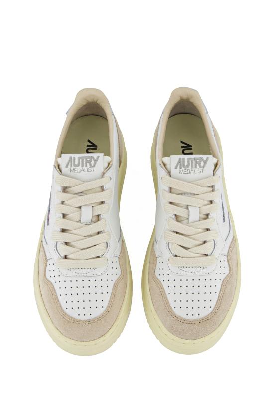 26FW 오트리 메달리스트 로우 레더 스니커즈 AULWLS74 WHT SILVER - AUTRY