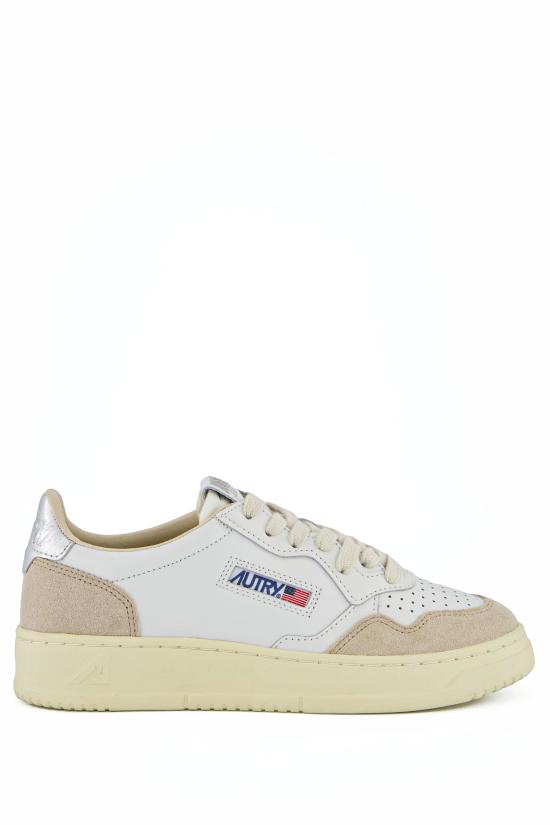26FW 오트리 메달리스트 로우 레더 스니커즈 AULWLS74 WHT SILVER