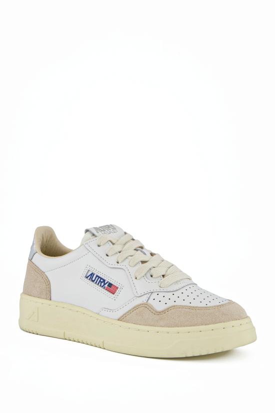 26FW 오트리 메달리스트 로우 레더 스니커즈 AULWLS74 WHT SILVER - AUTRY