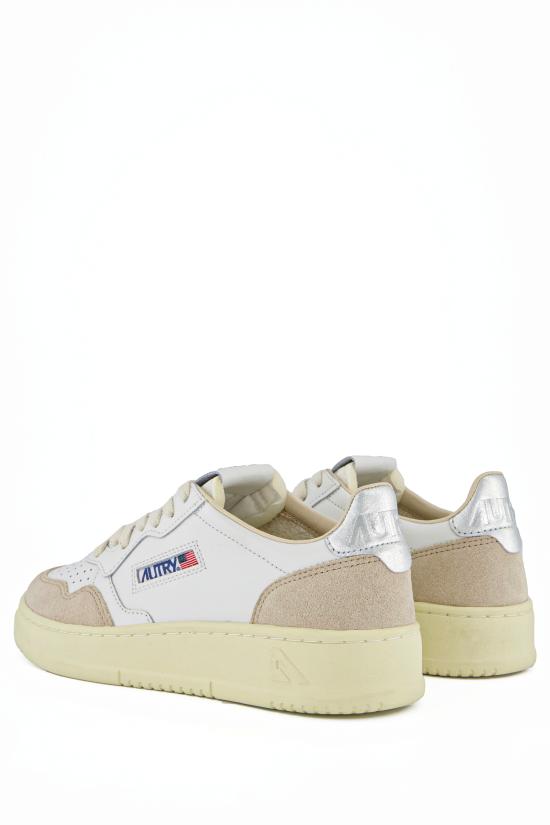 26FW 오트리 메달리스트 로우 레더 스니커즈 AULWLS74 WHT SILVER - AUTRY