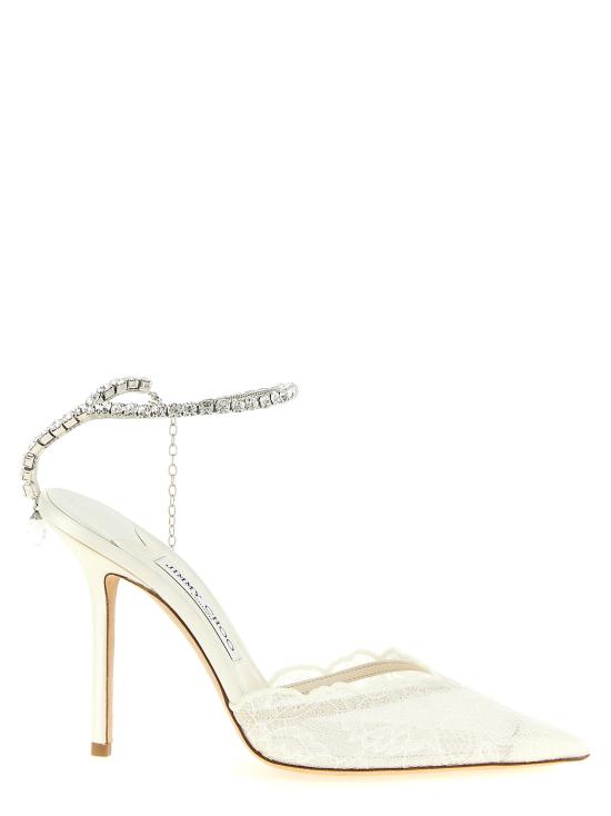 26FW 지미추 힐/펌프스 SAEDA100GQVIVORYCRYSTAL White