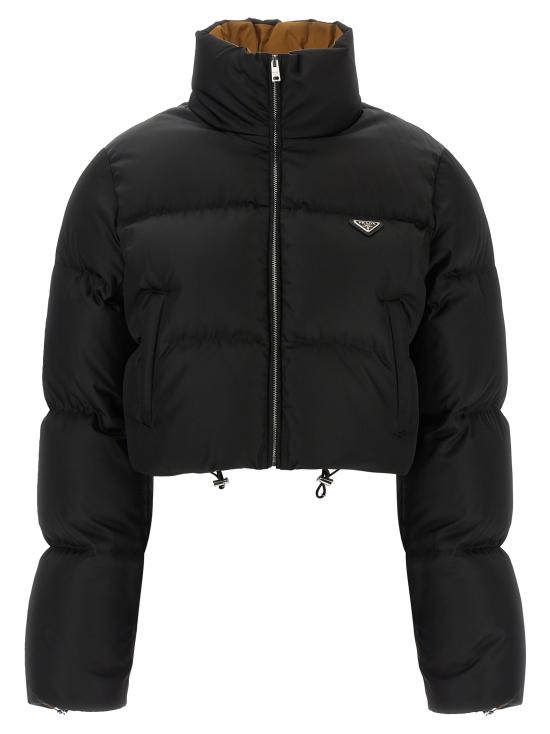 26FW 프라다 크롭 리나일론 다운 재킷 29D056SOOO1WQ8F0002 Black