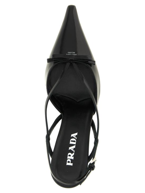 26FW 프라다 브러시드 레더 슬링백 펌프스 1I675OF075055F0002 Black - PRADA
