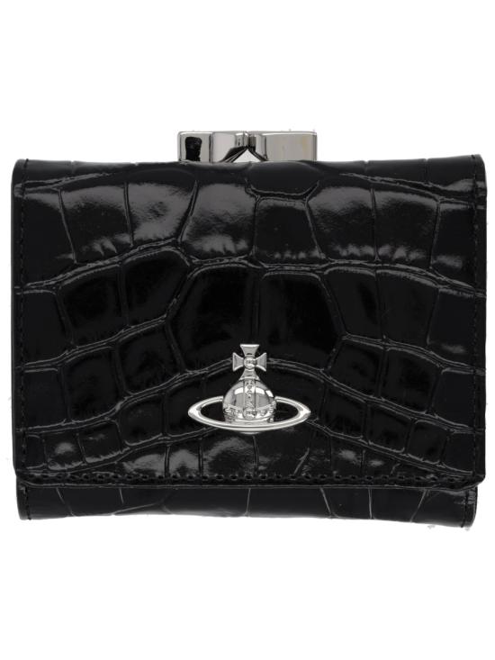 26FW 비비안웨스트우드 크로커다일 엠보스드 프레임 월렛 5115002MW L0098N401 BLACK - VIVIENNE WESTWOOD