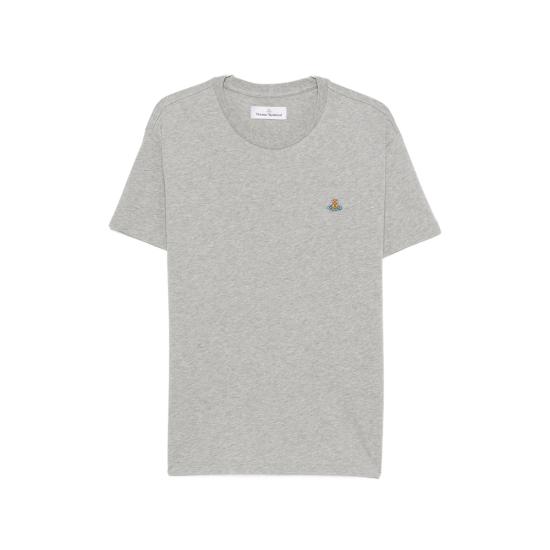 26FW 비비안웨스트우드 가먼트 다이드 로고 저지 반팔 티셔츠 3G010013 J00BLP401 GREY