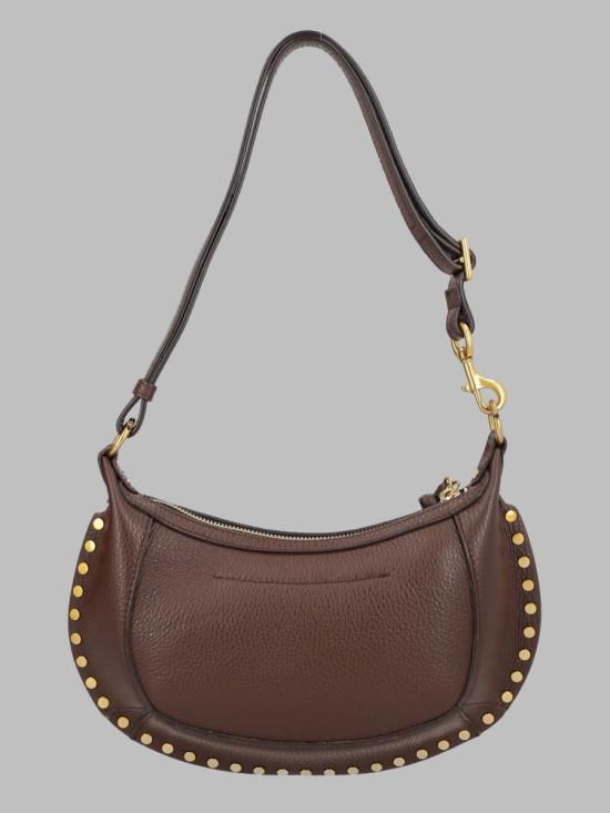 26FW 이자벨마랑 오스칸 문 풀 그레인 레더 스터드 바게트 숄더백 PP0003FA D1C04M50CF BROWN - ISABEL MARANT