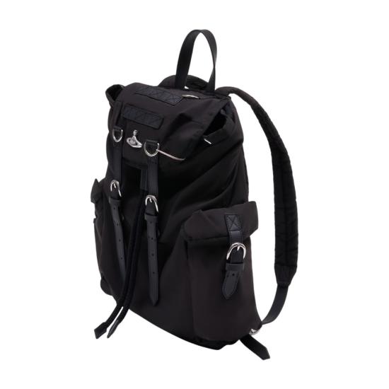 26FW 비비안웨스트우드 나일론 로고 백팩 43010072U W019EN403 BLACK - VIVIENNE WESTWOOD