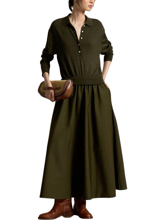 26FW 랄프 로렌 미디 원피스 211B17448 002 GREEN - RALPH LAUREN