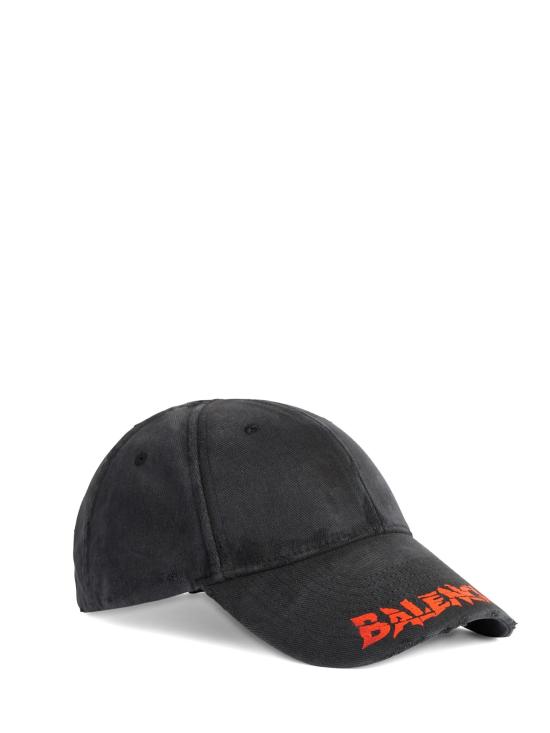 26FW 발렌시아가 디스트레드 로고 볼캡 A001UQ 410B21000 BLACK - BALENCIAGA