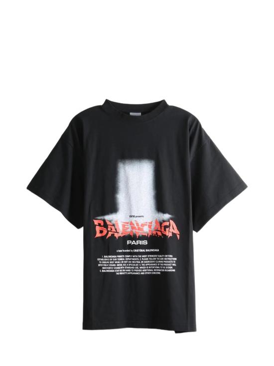 26FW 발렌시아가 더 도어 오버사이즈 티셔츠 850345 TUVO41000 BLACK