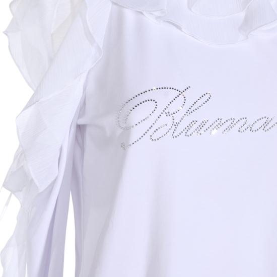 26FW 블루마린 민소매 티셔츠 RF6107J5003 D3102 WHITE STRASS - BLUMARINE