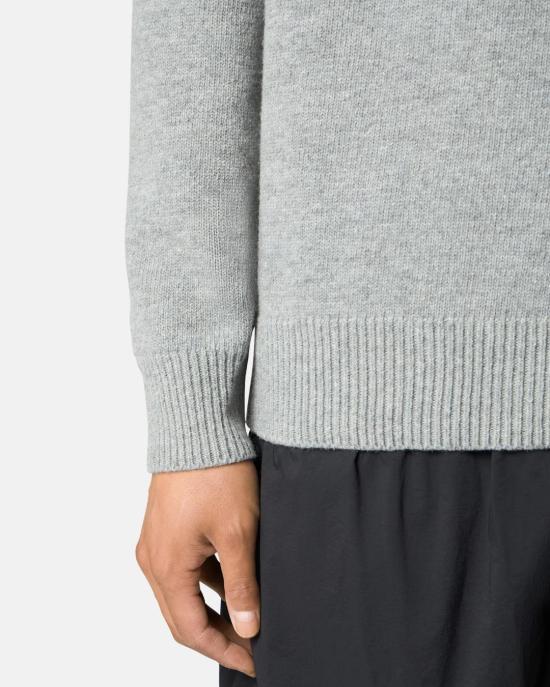  스톤 아일랜드 로고 패치 하이넥 버튼 울 스웨터 L2S155100040 S00A3V0M60 Grey melange - STONE ISLAND