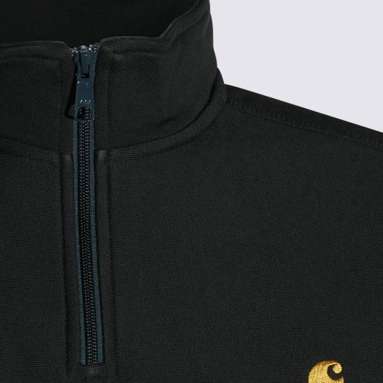 26FW 칼하트 WIP 하프 집 아메리칸 스크립트 스웨트셔츠 I027014 3T6XX RAVEN - CARHARTT WIP