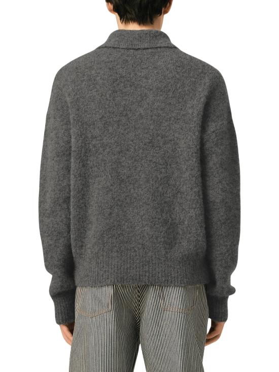 26FW 아미 알파카 아미 롱 슬리브 폴로 스웨터 HPL405 KN0021A189 GREY - AMI