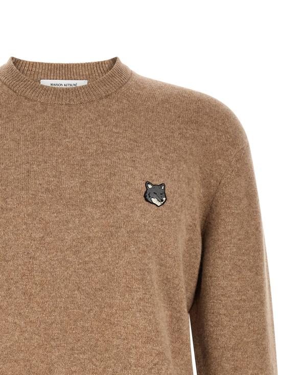 26FW 메종키츠네 폭스 헤드 램스울 컴포트 스웨터 PM00803KT10060549 Beige - MAISON KITSUNE