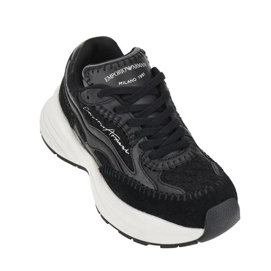 26FW 엠포리오 아르마니 스니커즈 EW003056AF27291 Black - EMPORIO ARMANI