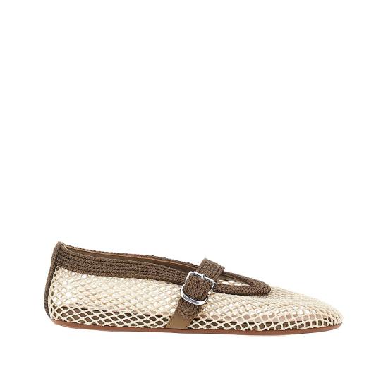 26FW 알라이아 플랫 슈즈 AA3A029A041 Khaki