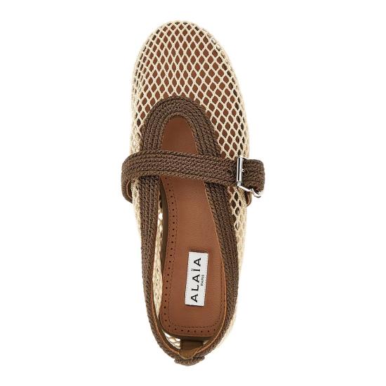 26FW 알라이아 플랫 슈즈 AA3A029A041 Khaki - ALAIA