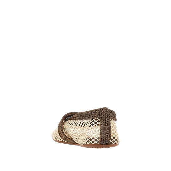 26FW 알라이아 플랫 슈즈 AA3A029A041 Khaki - ALAIA