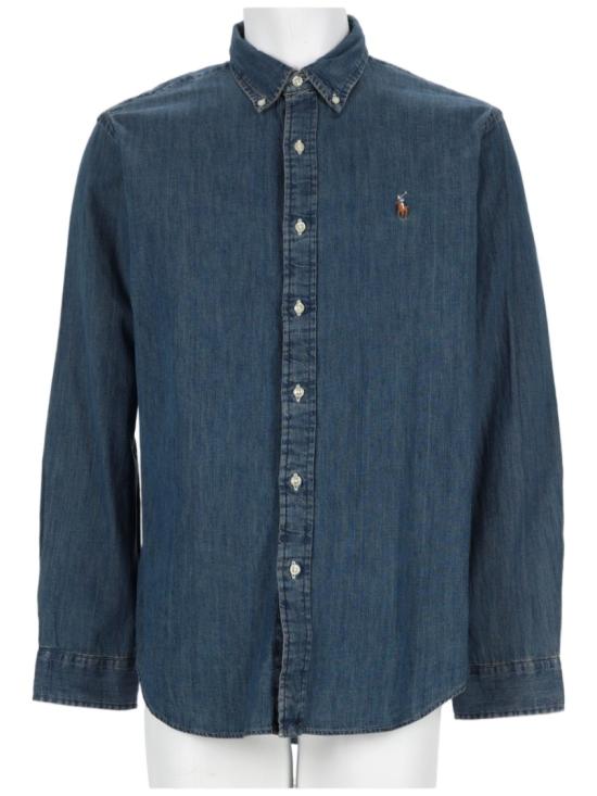 26FW 폴로 랄프로렌 포니로고 자수 데님 셔츠 710792043 001DENIM Green
