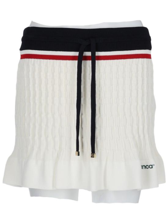 26FW 카사블랑카 숏 스커트 W PF26 KW 1248 01WHITE NAVY