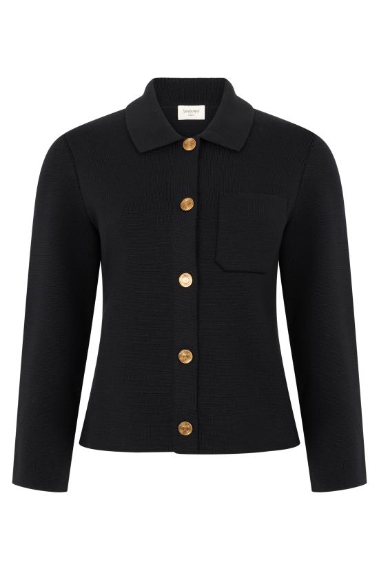 26FW 생로랑 미디 원피스 A0044ZY76TR 1000 BLACK