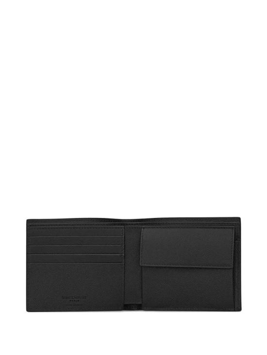 26FW 생로랑 그랑 드 뿌드르 엠보스드 레더 이스트/웨스트 동전 반지갑 396303BTY0N 1000 BLACK - SAINT LAURENT